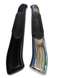 G5007  -  Sample of 6 In Oval Bent Pol Stain Steel and Black Side Bars And Display Rack