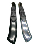 G5006  -  Sample of 5 In Oval Bent Pol Stain Steel and Black Side Bars And Display Rack