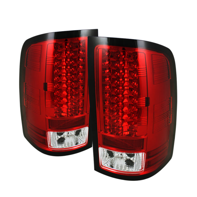 Spyder GMC Sierra 07-13 (Not 3500 Dually 4 Rear Wheels)LED Tail Lights Red Clear ALT-YD-GS07-LED-RC