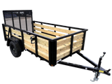 5x8 Utility Trailer with 3 board wood sides 24in tall - Quality Steel and Aluminum  - Model 628ANSA3.5Kw/HS