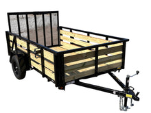 Load image into Gallery viewer, 7x12 Utility Trailer with 3 board wood sides 24in tall - Quality Steel and Aluminum  - Model 8212ANSA3.5Kw/HS