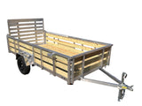 6x12 Aluminum Utility Trailer with 3 board wood sides 24in tall - Quality Steel and Aluminum  - Model 7412ALSL3.5KSAw/HS