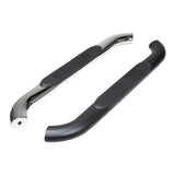 G5009  -  Sample Of 4 Inch Oval Bent Polished Stainless Steel and Black Side Bars