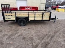 Load image into Gallery viewer, 5x12 Utility Trailer with 3 board wood sides 24in tall - Quality Steel and Aluminum  - Model 6212AN3.5KSAw/HS