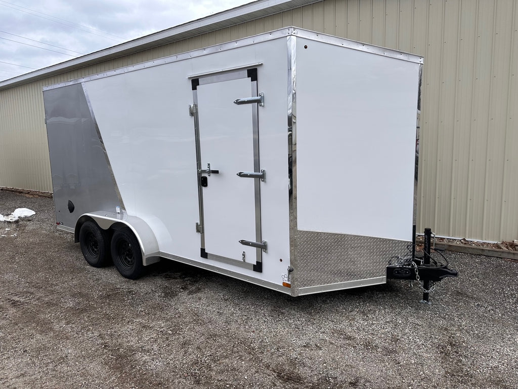 Enclosed Cargo Trailer 7x16 UTV +12in - 2 Tone 78" ramp door opening with ramp door - HLAFTX716TA2+12