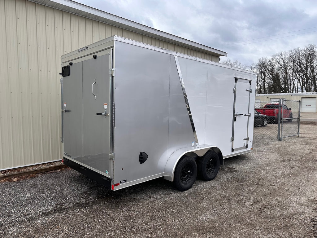 Enclosed Cargo Trailer 7x16 UTV +12in - 2 Tone 78" ramp door opening with ramp door - HLAFTX716TA2+12