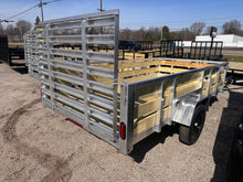 Load image into Gallery viewer, 6x10 Aluminum Utility Trailer with 3 board wood sides 24in tall - Quality Steel and Aluminum  - Model 7410ALSLSA3.5Kw/HS