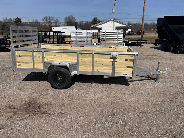 6x12 Aluminum Utility Trailer with 3 board wood sides 24in tall - Qual ...