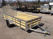 Load image into Gallery viewer, 6x12 Aluminum Utility Trailer with 3 board wood sides 24in tall - Quality Steel and Aluminum  - Model 7412ALSL3.5KSAw/HS