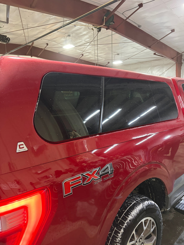 Used Ford F150 6.5' Short Box 2021-2026 Fiberglass Truck Topper Camper Shell Ruby Red Tricoat CODE: CCD LOCATION: N-1-2