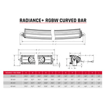 Load image into Gallery viewer, Radiance-Plus-RGBW_Curved_20-50-Inch_Line_Drawings-v01.jpg