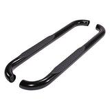 A0042B  -  3 Inch Round Bent Powder Coated Black Steel Without End Caps Rocker Panel Mount