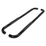 A0053B  -  With Step Pads 3 In Round Bent 90 Degree Powder Coated Black Steel Without End C