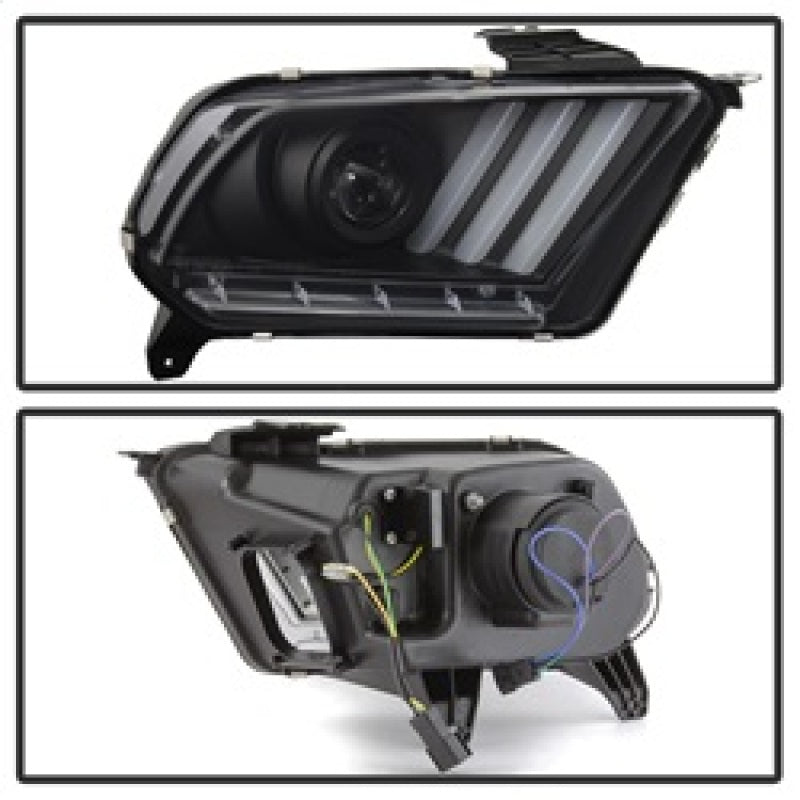 Spyder Ford Mustang 10-13 Projector Headlights - HID Model Only - Black PRO-YD-FM2010V2-HID-BK