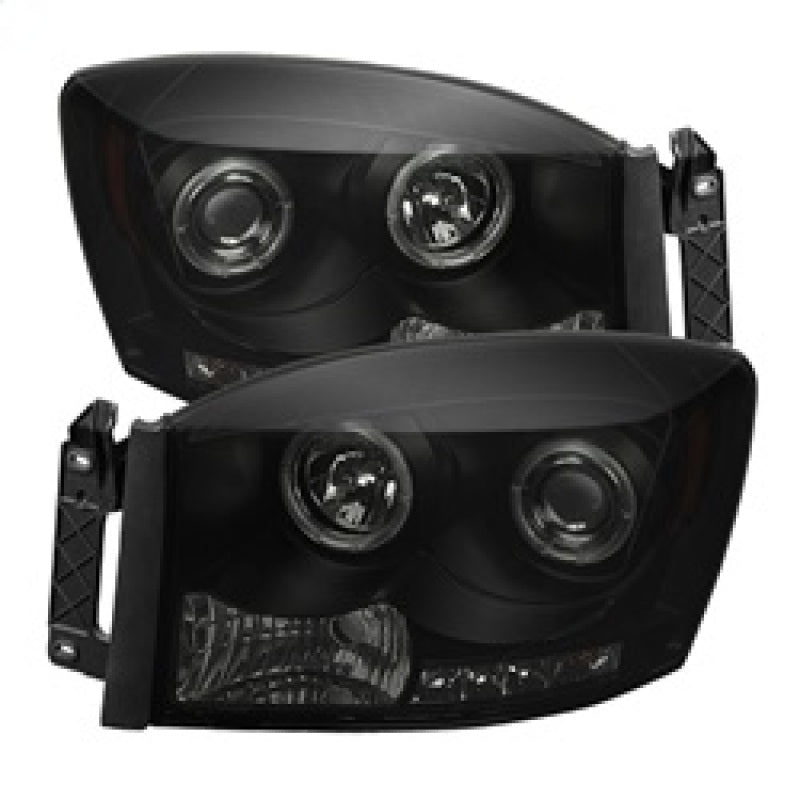 Spyder Dodge Ram 1500 06-08 06-09 Projector Headlights LED Halo LED Blk Smke PRO-YD-DR06-HL-BSM