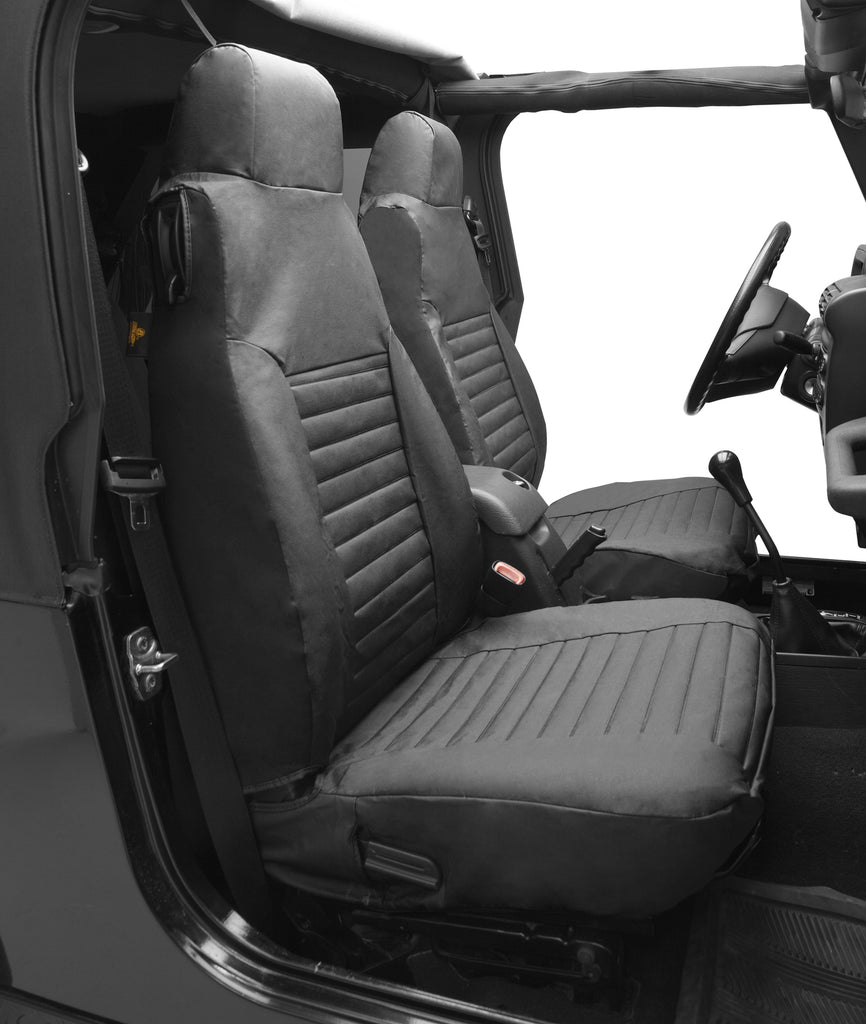Seat Covers - 92-94 Wrangler YJ; Front (Black Denim)